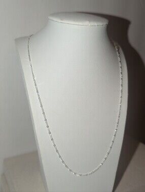 18K Brazilian Wht Gold‑Filled Mini Figaro Chain – Durable  Non tarnish  18" NEW!